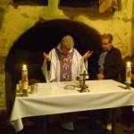 Fr Lou celebrating Mass at the Catacomb of St. Callistus, Rome